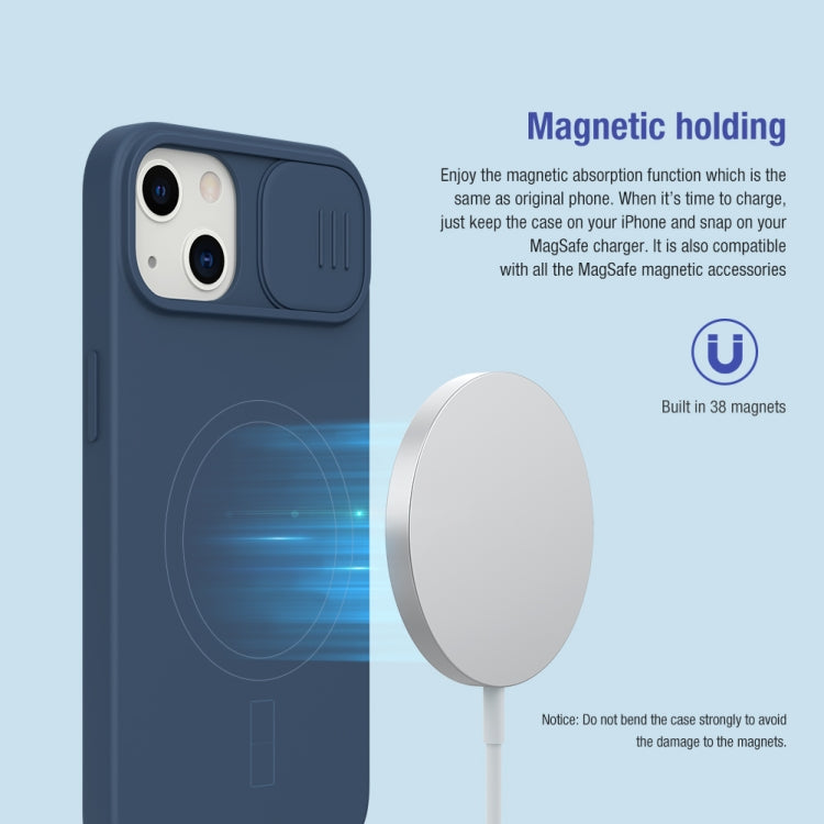 For iPhone 13 NILLKIN CamShield MagSafe Magnetic Liquid Silicone + PC Full Coverage Case(Blue) - HoMEdemic™ 