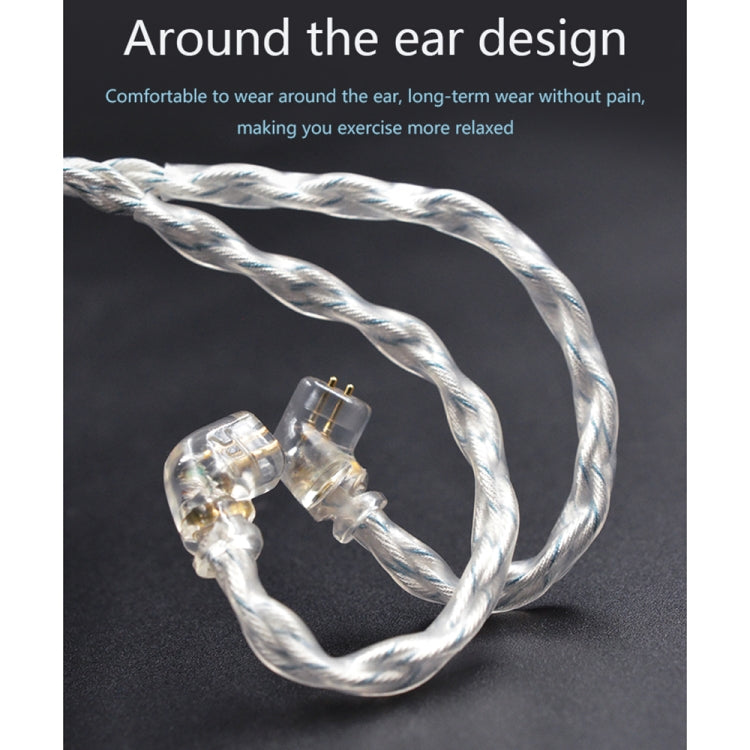 KZ 3.5mm Plug 784-core Blue Silver Mixed Braided Silver-plated Earphone Upgrade Cable For KZ ZS10 Pro / DQ6 / ASX, Cable Length: 1.2m(C Style) - HoMEdemic™ 