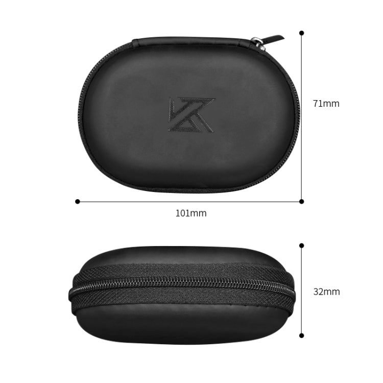 KZ Portable PU Leather Oval Data Cable Charger Earphone Storage Box(Black) - HoMEdemic™ 