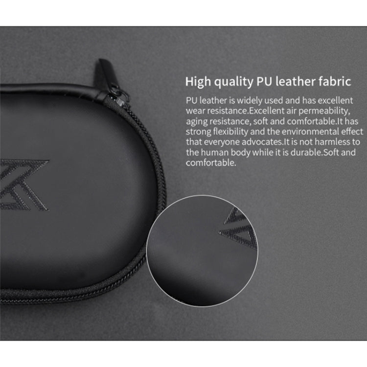 KZ Portable PU Leather Oval Data Cable Charger Earphone Storage Box(Black) - HoMEdemic™ 