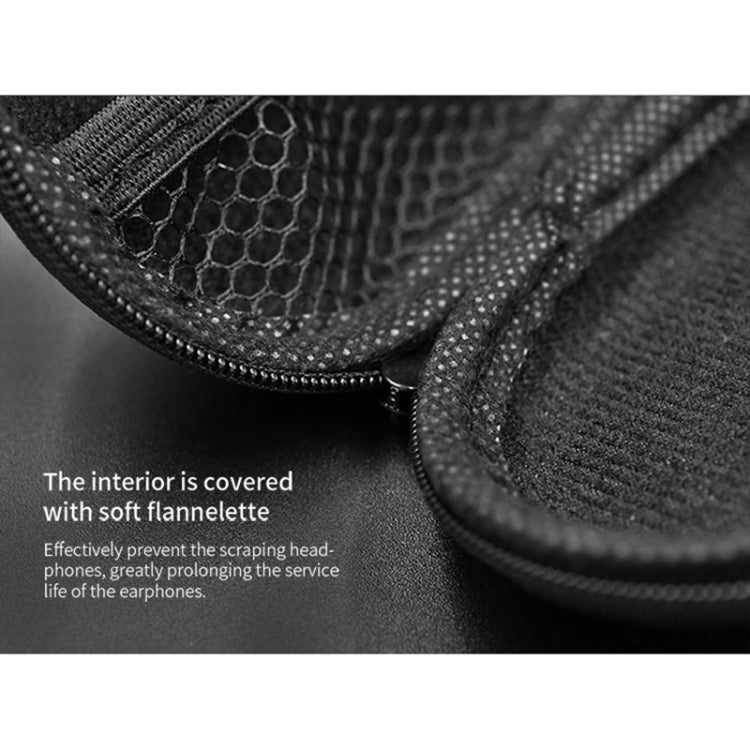 KZ Portable PU Leather Oval Data Cable Charger Earphone Storage Box(Black) - HoMEdemic™ 