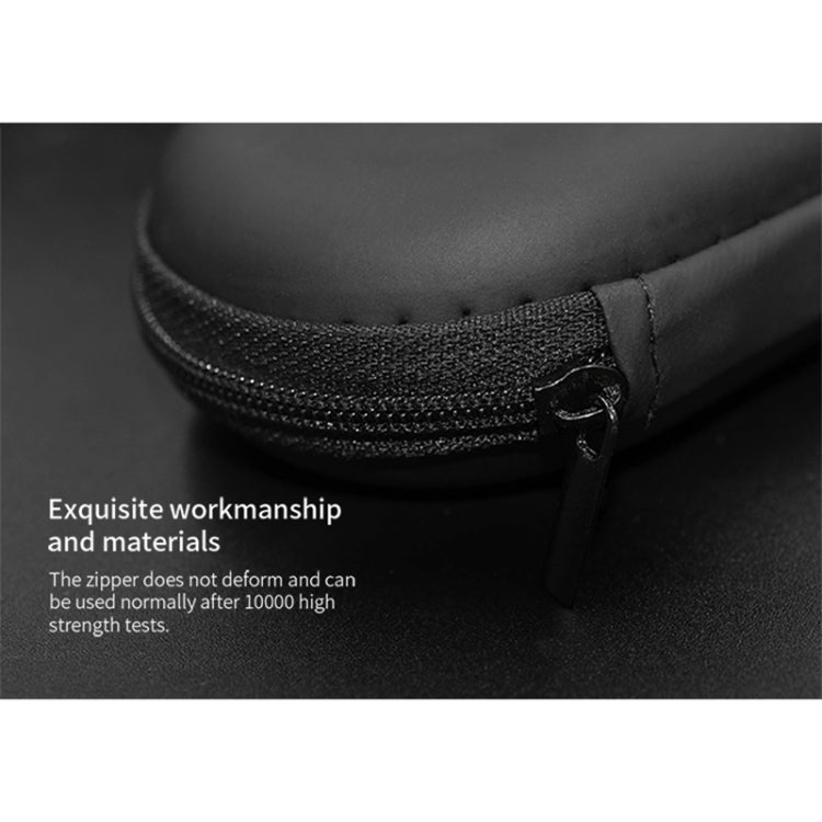 KZ Portable PU Leather Oval Data Cable Charger Earphone Storage Box(Black) - HoMEdemic™ 