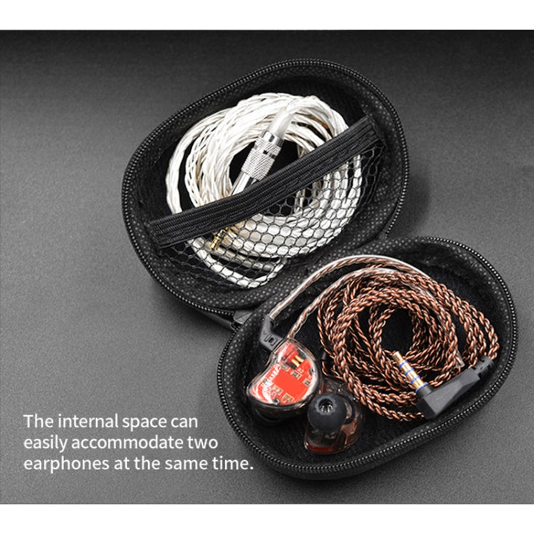 KZ Portable PU Leather Oval Data Cable Charger Earphone Storage Box(Black) - HoMEdemic™ 