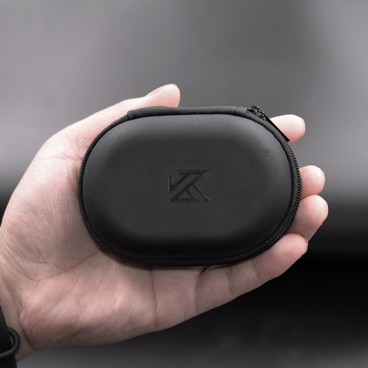 KZ Portable PU Leather Oval Data Cable Charger Earphone Storage Box(Black) - HoMEdemic™ 