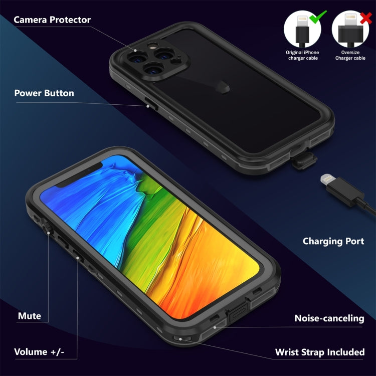For iPhone 13 Pro RedPepper Transparent Dot Shockproof Waterproof PC + TPU Protective Case (Black) - HoMEdemic™ 