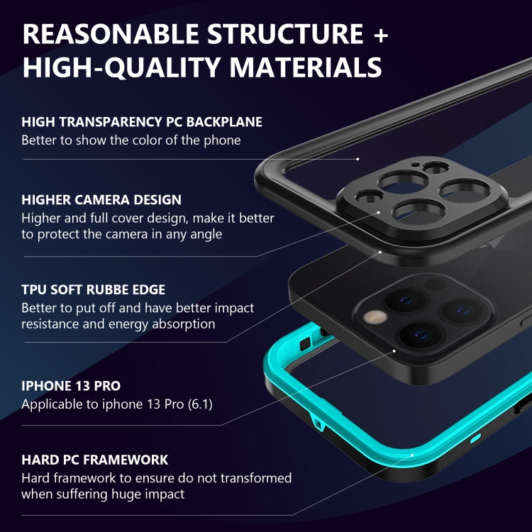 For iPhone 13 Pro RedPepper Transparent Dot Shockproof Waterproof PC + TPU Protective Case  (Blue) - HoMEdemic™ 