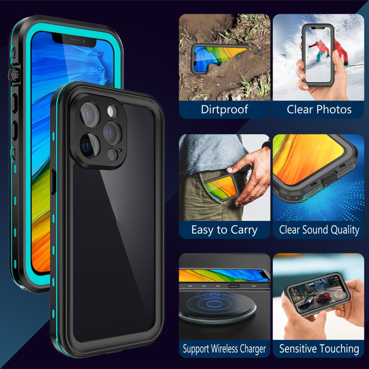 For iPhone 13 Pro RedPepper Transparent Dot Shockproof Waterproof PC + TPU Protective Case  (Blue) - HoMEdemic™ 