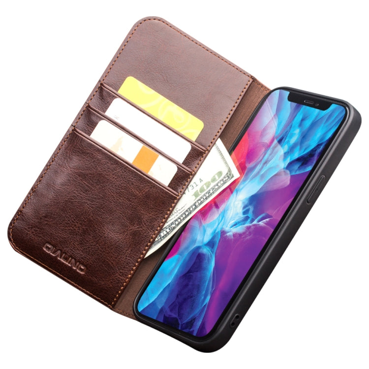 For iPhone 13 mini QIALINO Horizontal Flip Leather Case with Holder & Card Slots & Wallet (Brown) - HoMEdemic™ 
