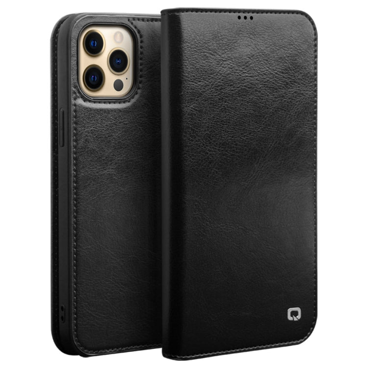 For iPhone 13 Pro Max QIALINO Horizontal Flip Leather Case with Holder & Card Slots & Wallet (Black) - HoMEdemic™ 