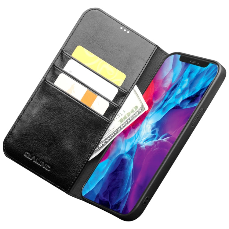 For iPhone 13 Pro Max QIALINO Horizontal Flip Leather Case with Holder & Card Slots & Wallet (Black) - HoMEdemic™ 