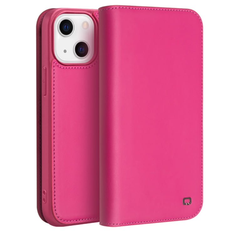 For iPhone 13 QIALINO Business Horizontal Flip Leather Case with Holder & Card Slots & Wallet (Rose Red) - HoMEdemic™ 