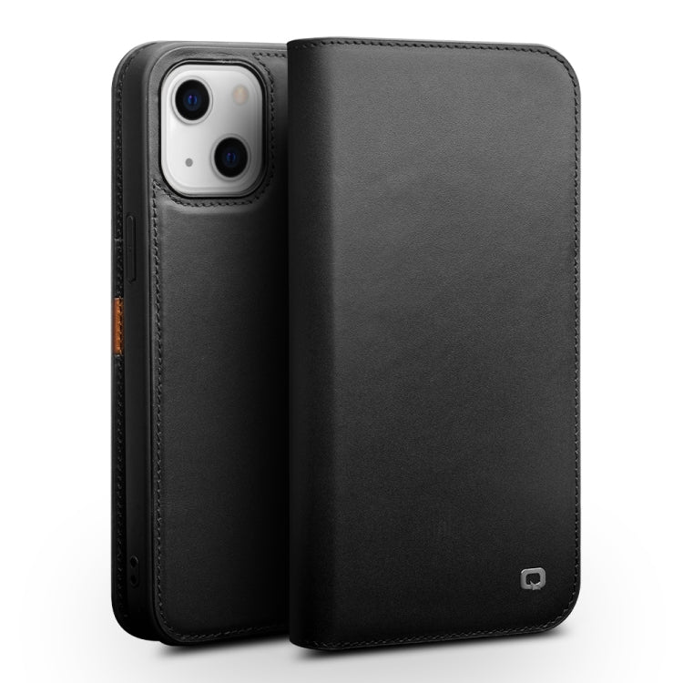 For iPhone 13 mini QIALINO Business Horizontal Flip Leather Case with Holder & Card Slots & Wallet (Black) - HoMEdemic™ 