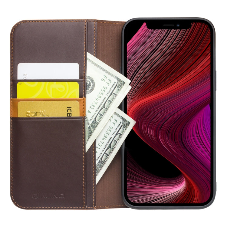 For iPhone 13 mini QIALINO Business Horizontal Flip Leather Case with Holder & Card Slots & Wallet (Brown) - HoMEdemic™ 