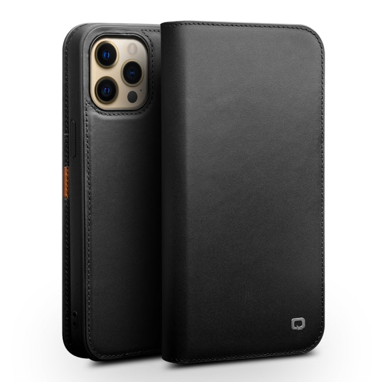 For iPhone 13 Pro Max QIALINO Business Horizontal Flip Leather Case with Holder & Card Slots & Wallet (Black) - HoMEdemic™ 