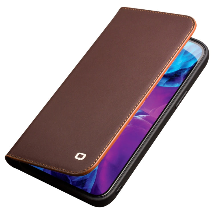 For iPhone 13 Pro Max QIALINO Business Horizontal Flip Leather Case with Holder & Card Slots & Wallet (Brown) - HoMEdemic™ 