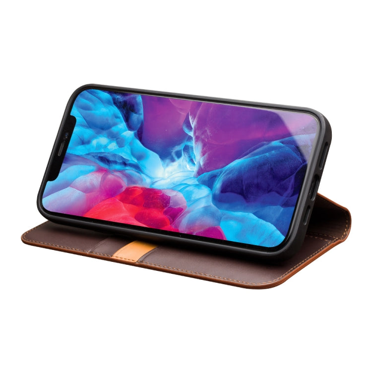 For iPhone 13 Pro Max QIALINO Business Horizontal Flip Leather Case with Holder & Card Slots & Wallet (Brown) - HoMEdemic™ 
