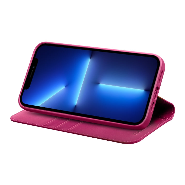 For iPhone 13 Pro Max QIALINO Business Horizontal Flip Leather Case with Holder & Card Slots & Wallet  (Rose Red) - HoMEdemic™ 