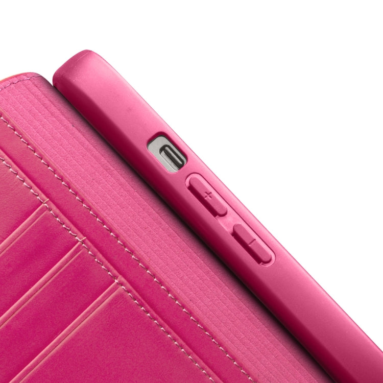 For iPhone 13 Pro Max QIALINO Business Horizontal Flip Leather Case with Holder & Card Slots & Wallet  (Rose Red) - HoMEdemic™ 