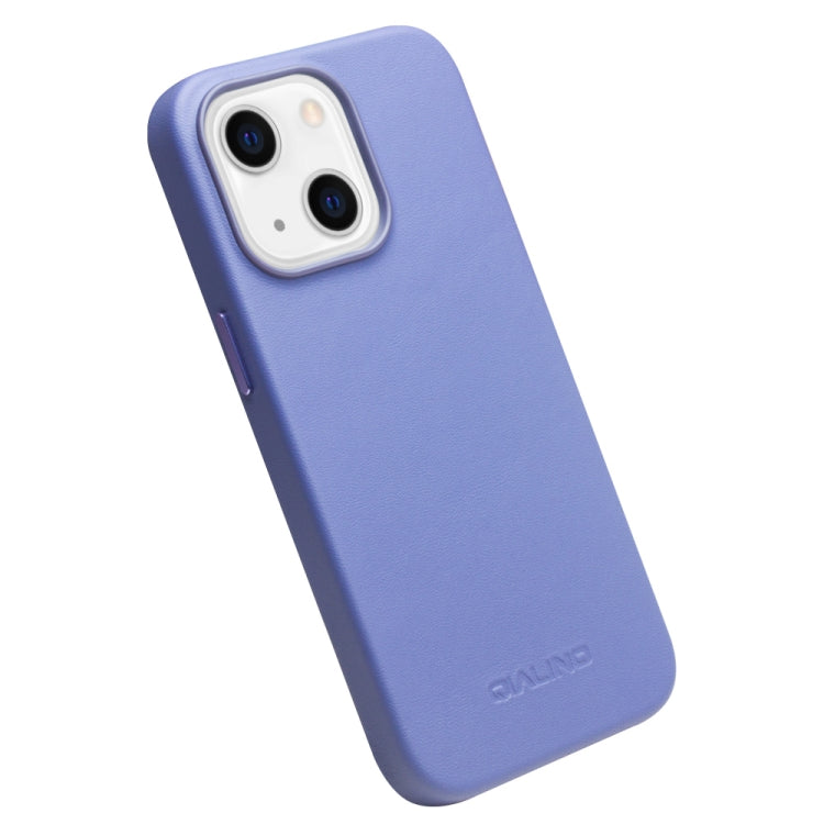 For iPhone 13 QIALINO Nappa Cowhide MagSafe Magnetic Protective Case(Blue) - HoMEdemic™ 