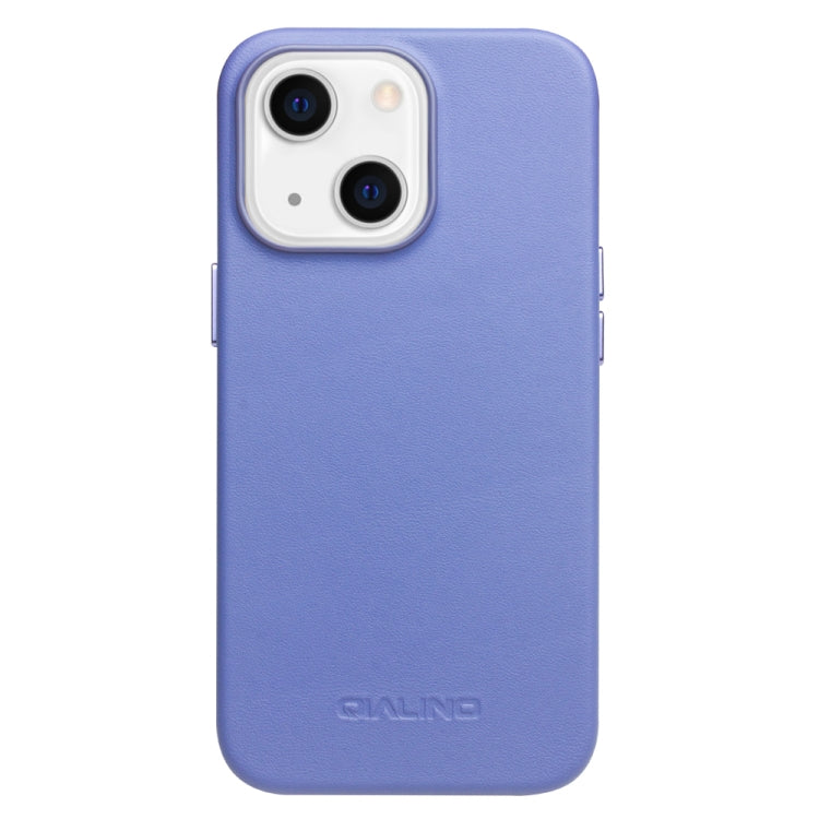 For iPhone 13 mini QIALINO Nappa Cowhide MagSafe Magnetic Protective Case (Blue) - HoMEdemic™ 