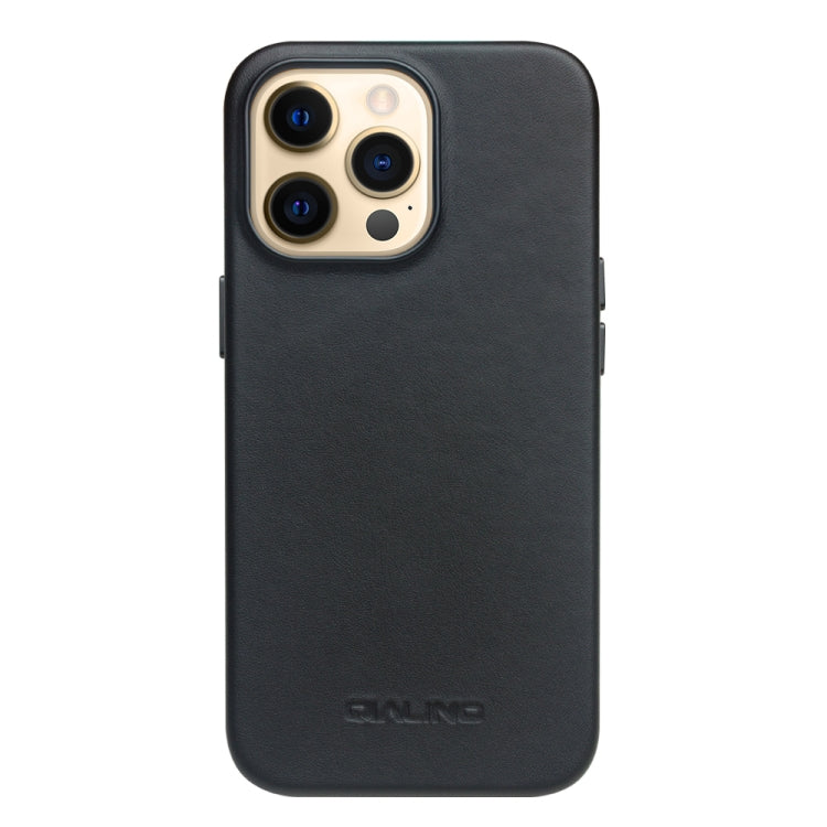For iPhone 13 Pro Max QIALINO Nappa Cowhide MagSafe Magnetic Protective Case (Black) - HoMEdemic™ 