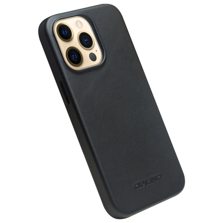 For iPhone 13 Pro Max QIALINO Nappa Cowhide MagSafe Magnetic Protective Case (Black) - HoMEdemic™ 