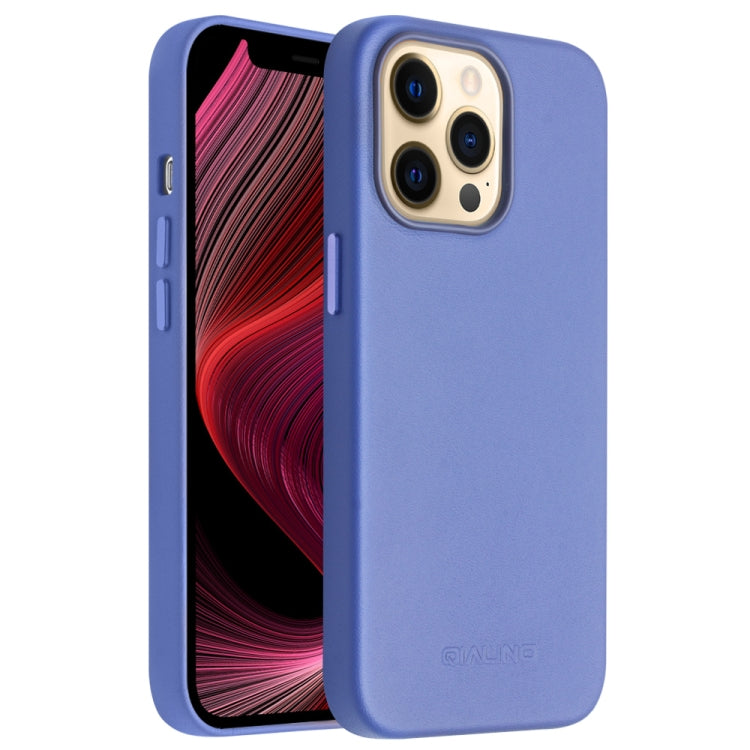 For iPhone 13 Pro Max QIALINO Nappa Cowhide MagSafe Magnetic Protective Case (Blue) - HoMEdemic™ 