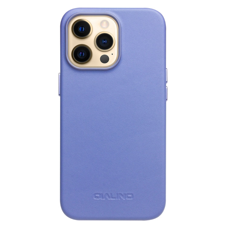 For iPhone 13 Pro Max QIALINO Nappa Cowhide MagSafe Magnetic Protective Case (Blue) - HoMEdemic™ 