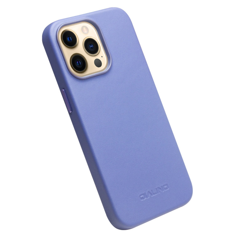For iPhone 13 Pro Max QIALINO Nappa Cowhide MagSafe Magnetic Protective Case (Blue) - HoMEdemic™ 