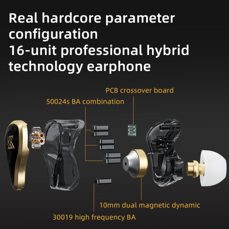 KZ ZAS 16-unit Ring Iron In-ear Wired Earphone, Standard Version(White) - HoMEdemic™ 