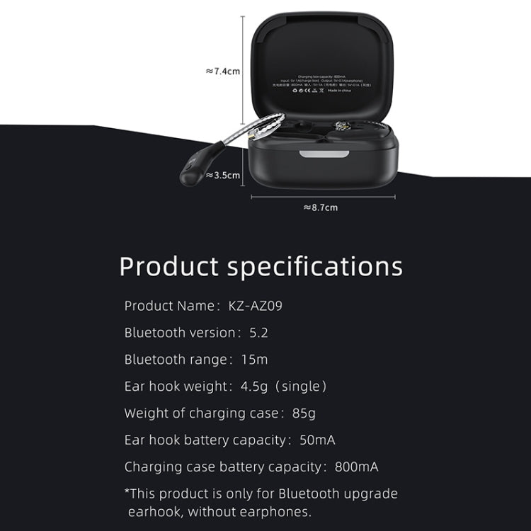 KZ AZ09 Bluetooth Earphone Ear Hook 5.2 Wireless Bluetooth Module Upgrade Cable, Style:C - HoMEdemic™ 