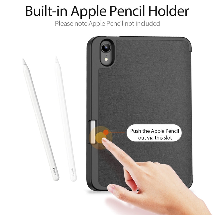 For iPad mini 7 / mini 6 DUX DUCIS Domo Series Horizontal Flip Magnetic TPU + PU Leather Tablet Case with Three-folding Holder & Pen Slot(Black) - HoMEdemic™ 