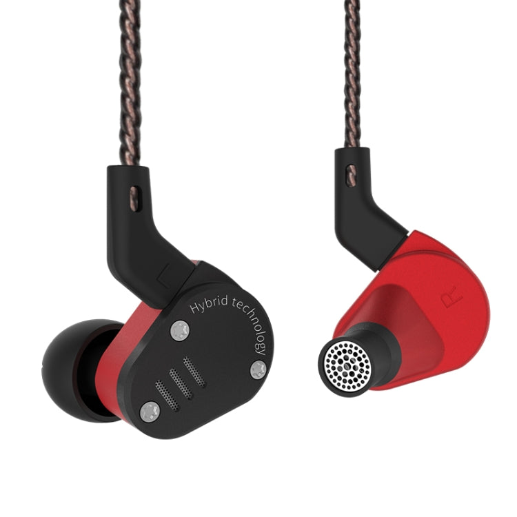 KZ ZSA Ring Iron Hybrid Drive Sport In-ear Wired Earphone, Standard Version(Black Red) - HoMEdemic™ 