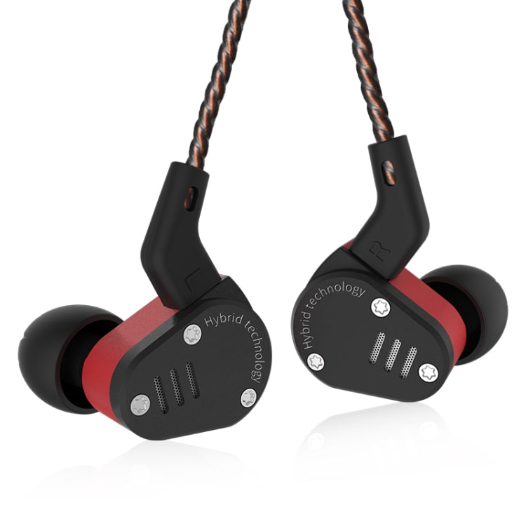 KZ ZSA Ring Iron Hybrid Drive Sport In-ear Wired Earphone, Standard Version(Black Red) - HoMEdemic™ 