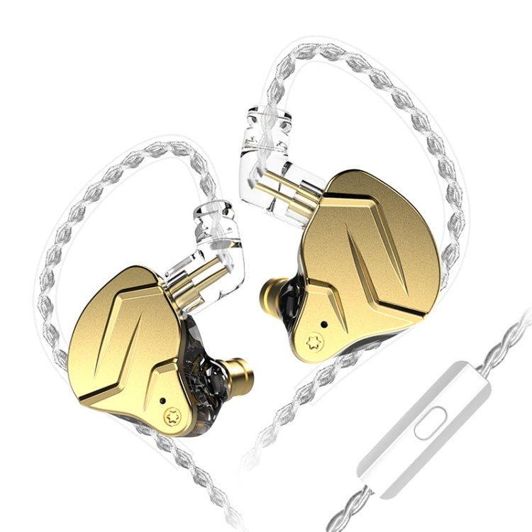 KZ ZSN Pro X Ring Iron Hybrid Drive Metal In-ear Wired Earphone, Mic Version(Gold) - HoMEdemic™ 