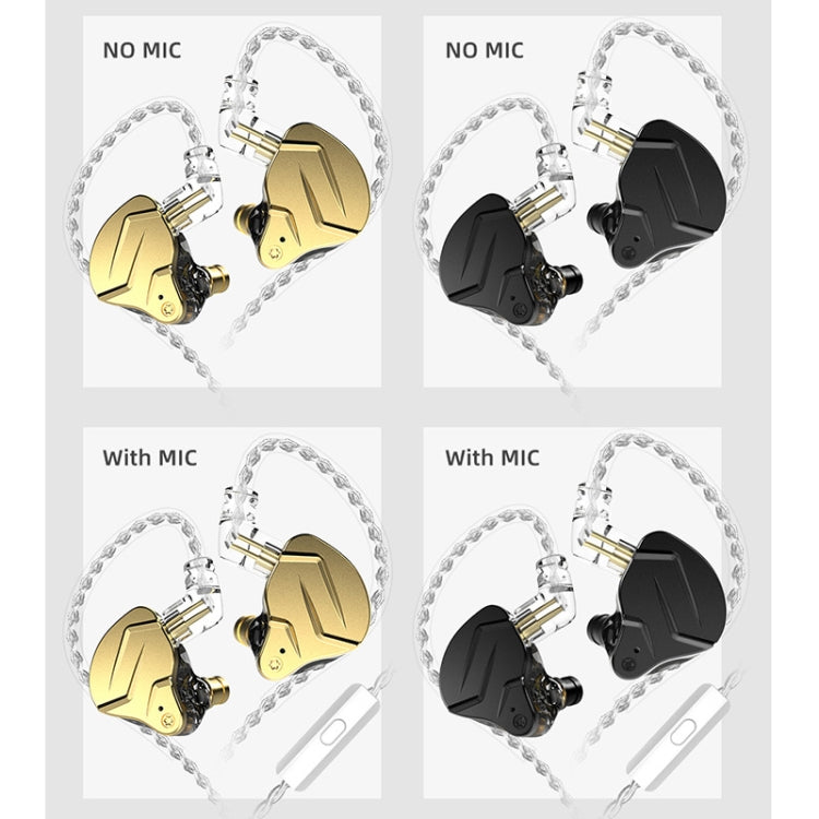 KZ ZSN Pro X Ring Iron Hybrid Drive Metal In-ear Wired Earphone, Mic Version(Gold) - HoMEdemic™ 