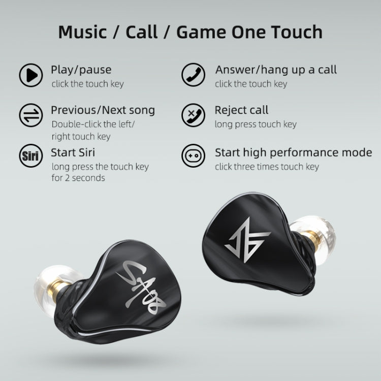 KZ SA08 Wireless Four-unit 5BA Balance Armature Bluetooth In-ear TWS Earphone(Black) - HoMEdemic™ 
