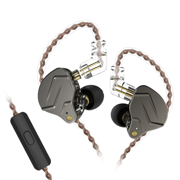 KZ ZSN Pro Ring Iron Hybrid Drive Metal In-ear Wired Earphone, Mic Version(Grey) - HoMEdemic™ 