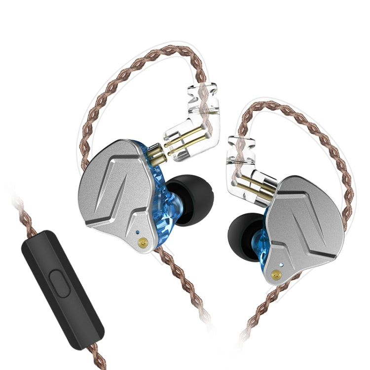 KZ ZSN Pro Ring Iron Hybrid Drive Metal In-ear Wired Earphone, Mic Version(Blue) - HoMEdemic™ 