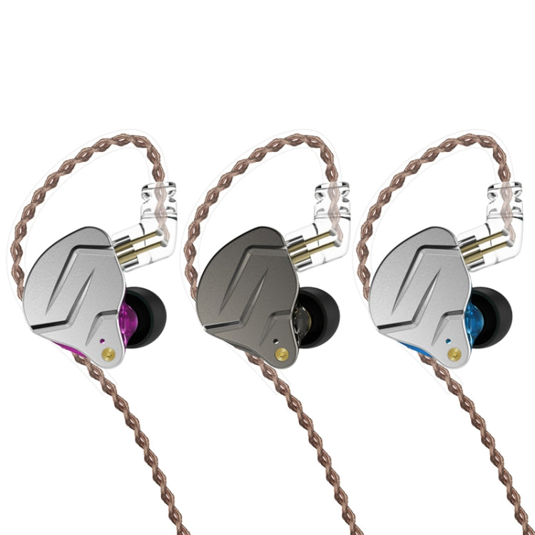 KZ ZSN Pro Ring Iron Hybrid Drive Metal In-ear Wired Earphone, Mic Version(Purple) - HoMEdemic™ 