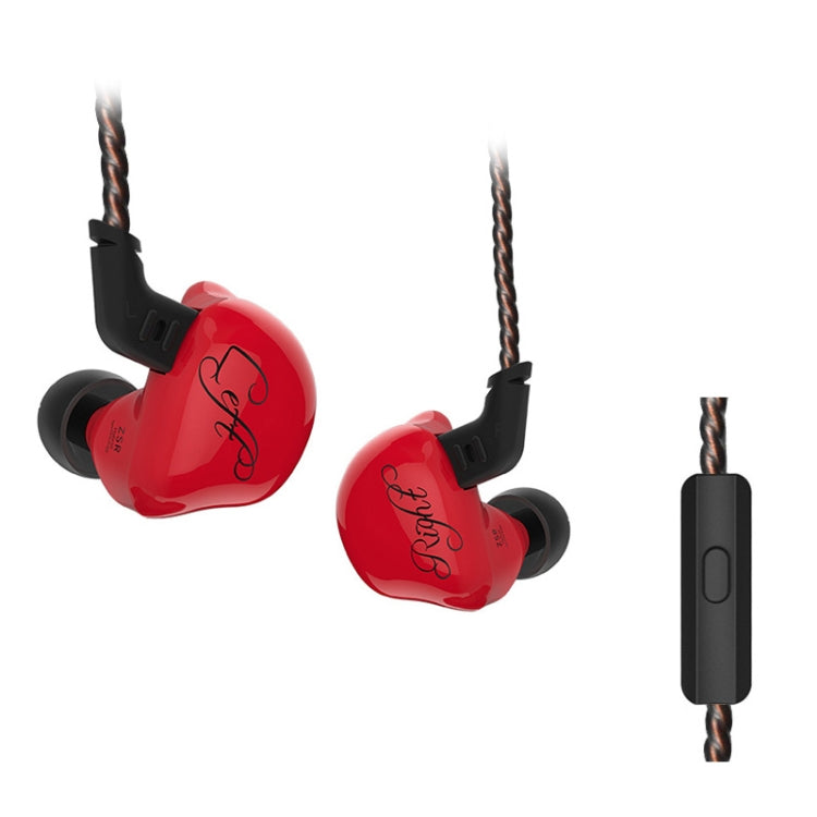 KZ ZSR 6-unit Ring Iron In-ear Wired Earphone, Mic Version(Red) - HoMEdemic™ 