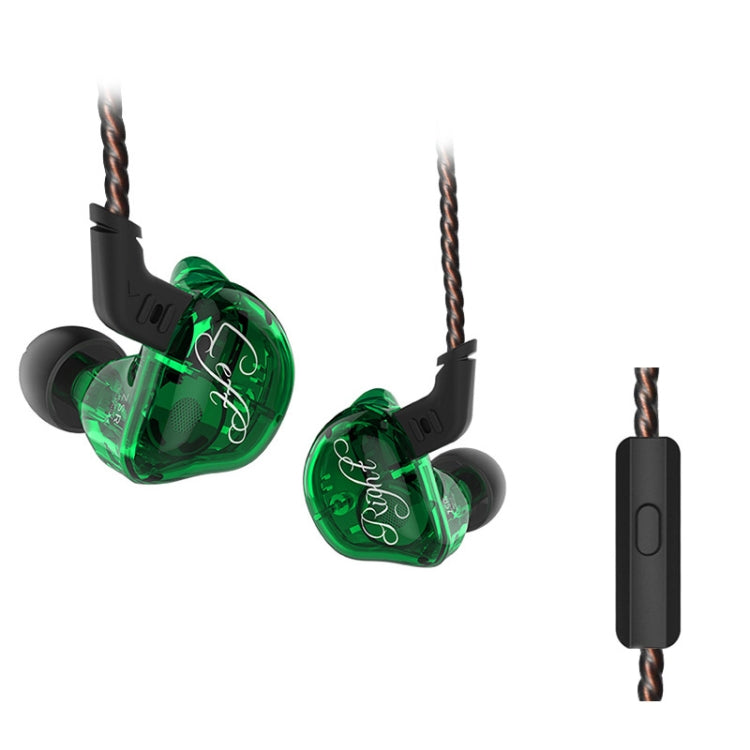 KZ ZSR 6-unit Ring Iron In-ear Wired Earphone, Mic Version(Green) - HoMEdemic™ 