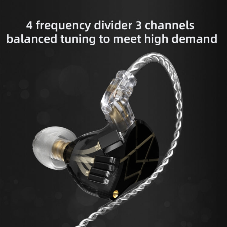 KZ ASX 20-unit Balance Armature Monitor HiFi In-Ear Wired Earphone With Mic(Black) - HoMEdemic™ 