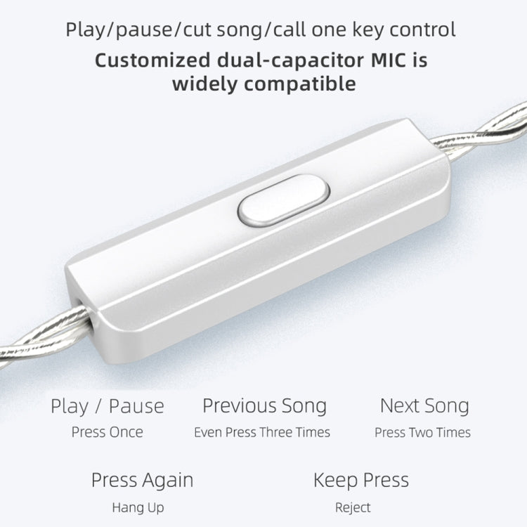 KZ ASX 20-unit Balance Armature Monitor HiFi In-Ear Wired Earphone With Mic(Silver) - HoMEdemic™ 