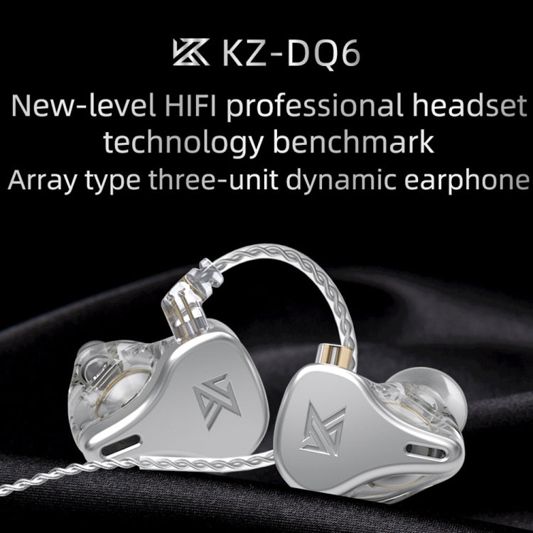 KZ DQ6 3-unit Dynamic HiFi In-Ear Wired Earphone With Mic(Grey) - HoMEdemic™ 