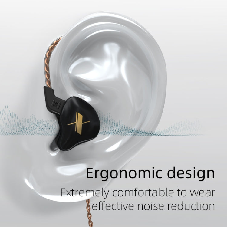 KZ EDX Dynamic Monitor HiFi In-Ear Wired Earphone No Mic(Black) - HoMEdemic™ 