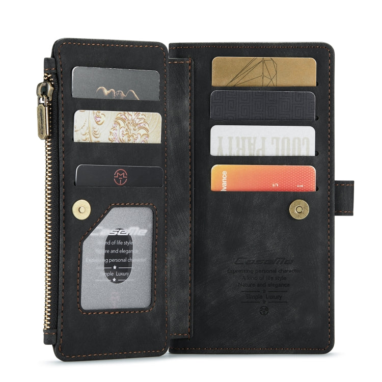 CaseMe-C30 PU + TPU Multifunctional Horizontal Flip Leather Case with Holder & Card Slot & Wallet & Zipper Pocket For iPhone 8 Plus & 7 Plus & 6 Plus(Black) - HoMEdemic™ 