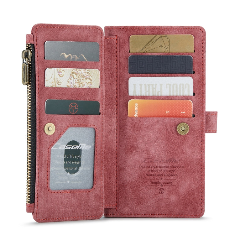 CaseMe-C30 PU + TPU Multifunctional Horizontal Flip Leather Case with Holder & Card Slot & Wallet & Zipper Pocket For iPhone 8 Plus & 7 Plus & 6 Plus(Red) - HoMEdemic™ 