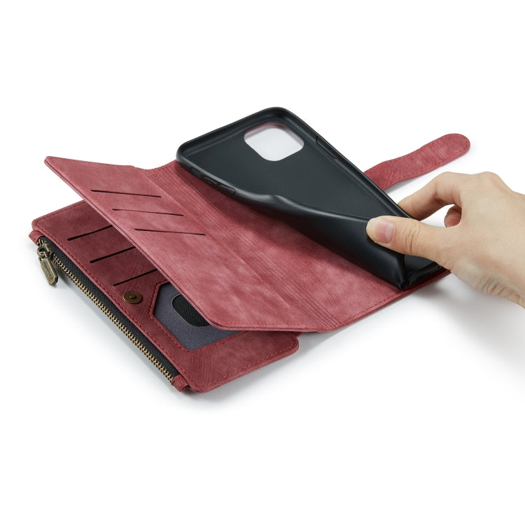 For iPhone 11 CaseMe-C30 PU + TPU Multifunctional Horizontal Flip Leather Case with Holder & Card Slot & Wallet & Zipper Pocket (Red) - HoMEdemic™ 