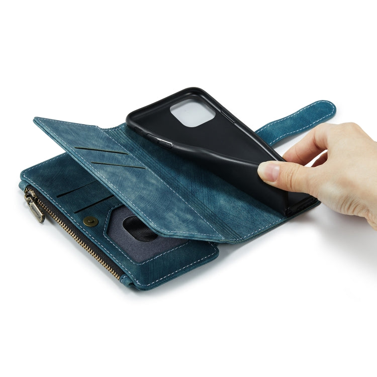 For iPhone 11 Pro CaseMe-C30 PU + TPU Multifunctional Horizontal Flip Leather Case with Holder & Card Slot & Wallet & Zipper Pocket (Blue) - HoMEdemic™ 